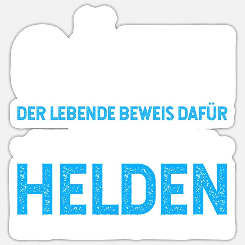 Götti Held - Sticker Größe S (10 x 10 cm) - Mattweiß