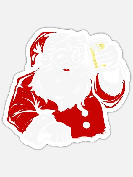 Pfälzer Weihnachtsmann dubbeglas Pfälzer - Sticker Größe S (10 x 10 cm) - Mattweiß