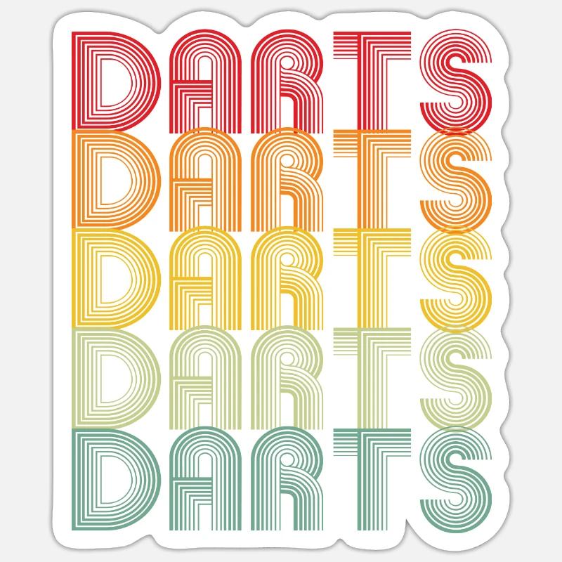 Conception de fléchettes rétro colorées Sticker taille S (10 x 10 cm)