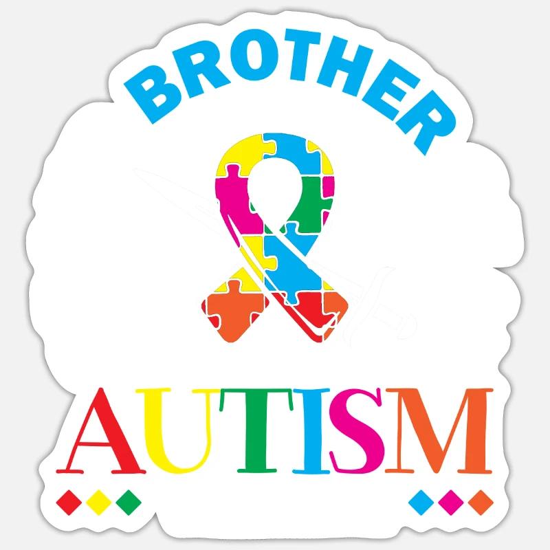 Stolzer Bruder Eines Autismus-kriegers - Sticker Größe S (10 x 10 cm) - Mattweiß