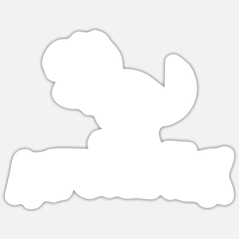 Amputierter Rex - Beinamputationsprothese - Sticker Größe S (10 x 10 cm) - Mattweiß