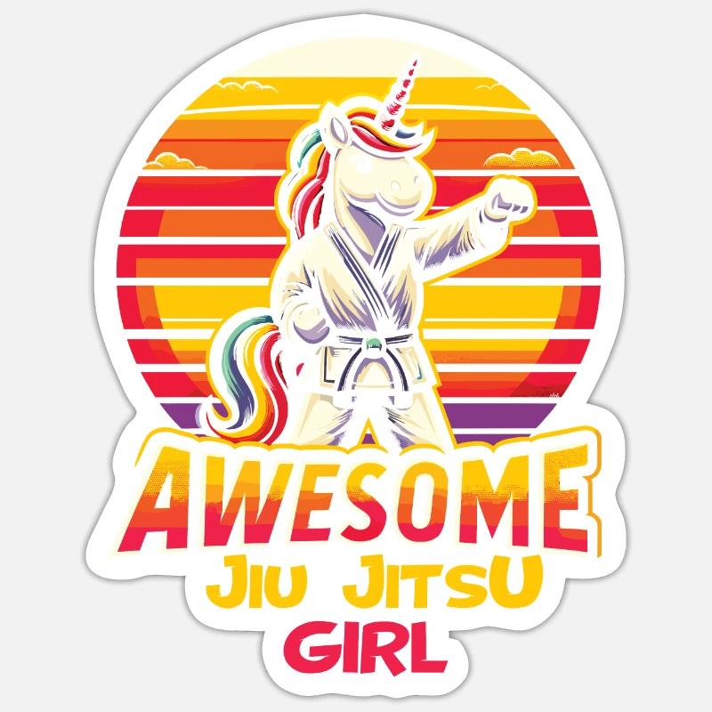 Jiu Jitsu - Sticker taille S (10 x 10 cm) - blanc mat