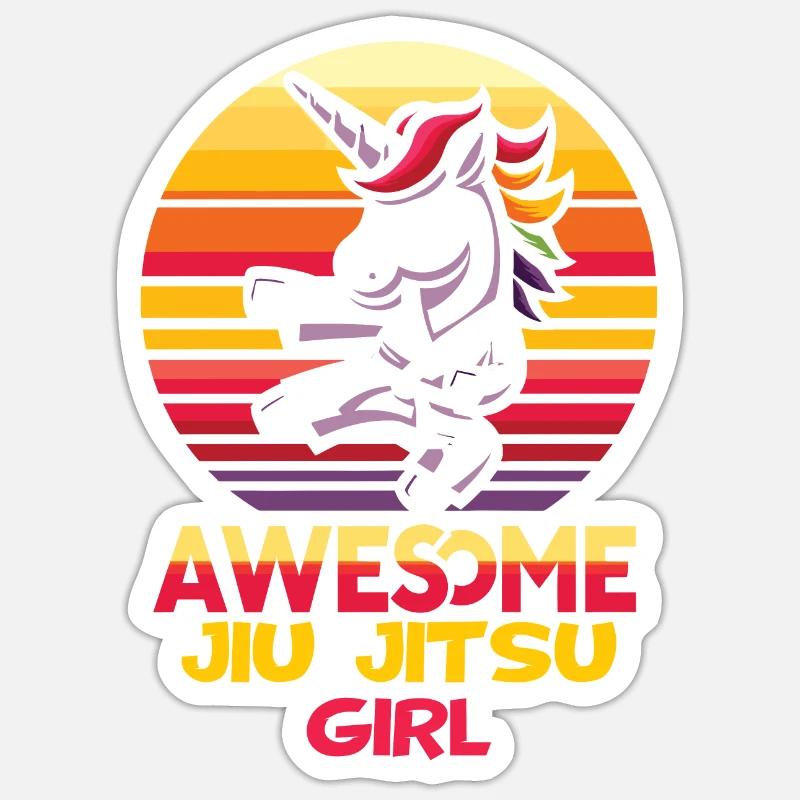 Jiu Jitsu - Sticker taille S (10 x 10 cm) - blanc mat