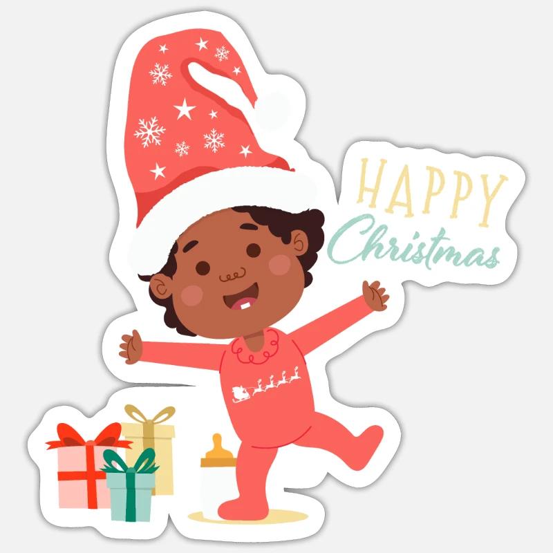 Bébé Joyeux Noël Sticker taille S (10 x 10 cm)