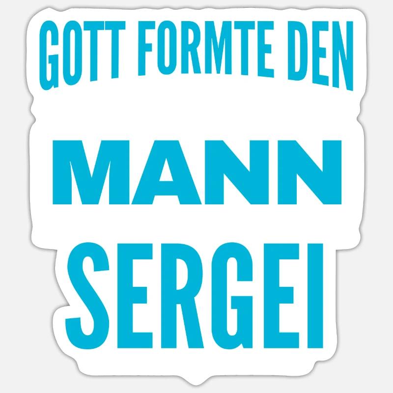 Sergei Name Design - Sticker Größe S (10 x 10 cm) - Mattweiß