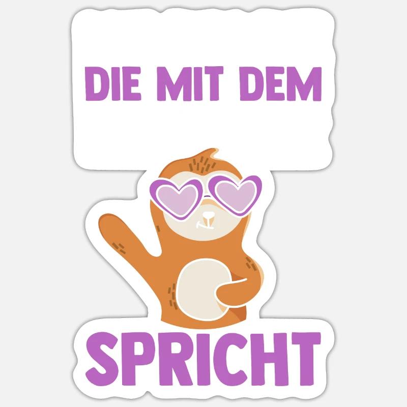 Faultier - Sticker Größe S (10 x 10 cm) - Mattweiß