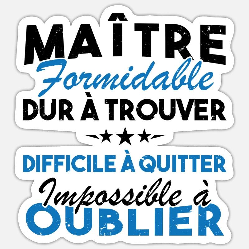 Maître formidable, Cadeau Maître école Sticker taille S (10 x 10 cm)