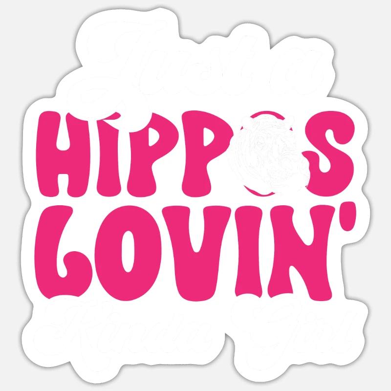 Flusspferd Nilpferd - Sticker Größe S (10 x 10 cm) - Mattweiß