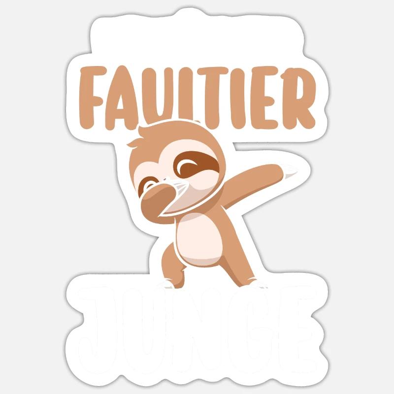 Faultier - Sticker Größe S (10 x 10 cm) - Mattweiß