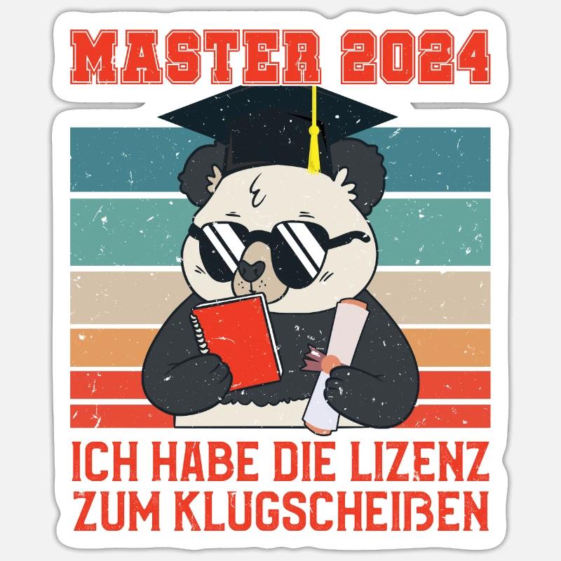 Masterabschluss Master 2024 Lizenz zum - Sticker Größe S (10 x 10 cm) - Mattweiß