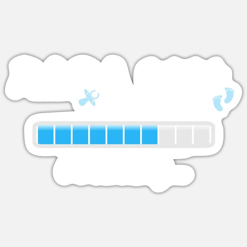 Papa 2024 Loading Vaterschaft Vater Werden Dad - Sticker Größe S (10 x 10 cm) - Mattweiß