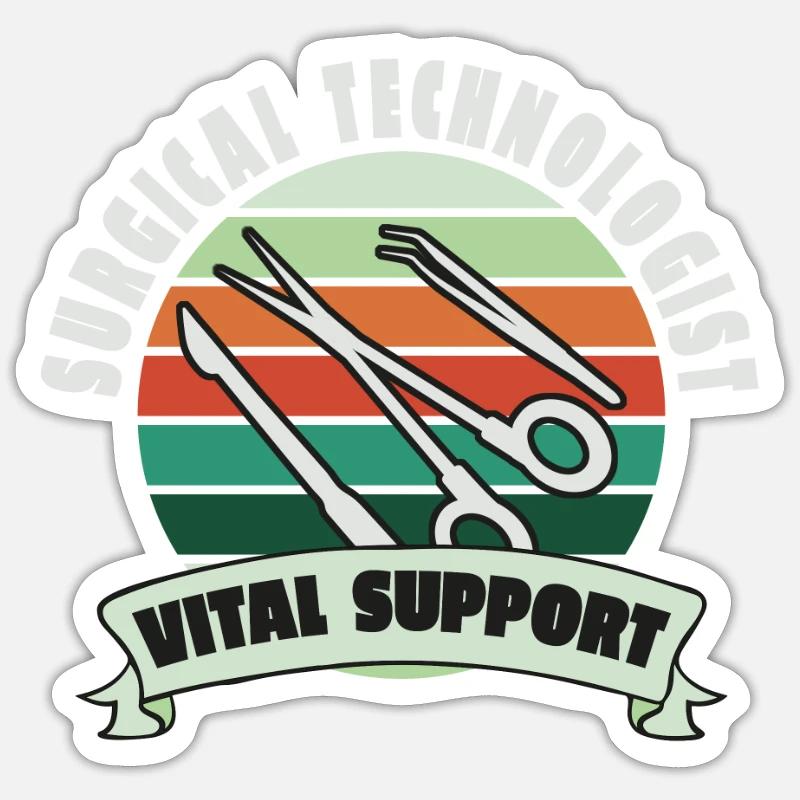Surgical-Technical Assistant Surgeon - Sticker size S (10 x 10 cm) - white matte