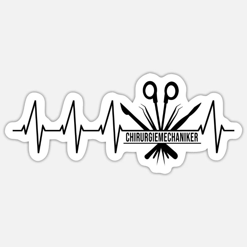 Professions Formation Passé Heartbeat - Sticker taille S (10 x 10 cm) - blanc mat