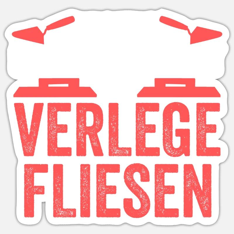 Fliesenleger Beruf Bodenleger Geschenk - Sticker Größe S (10 x 10 cm) - Mattweiß