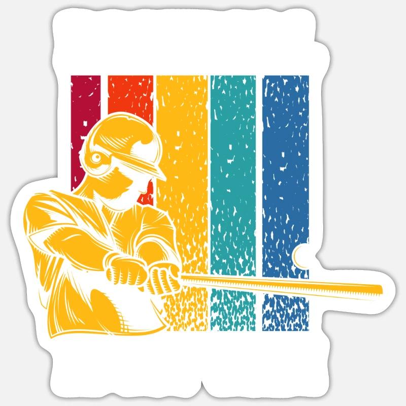Drôle de baseball - Sticker taille S (10 x 10 cm) - blanc mat