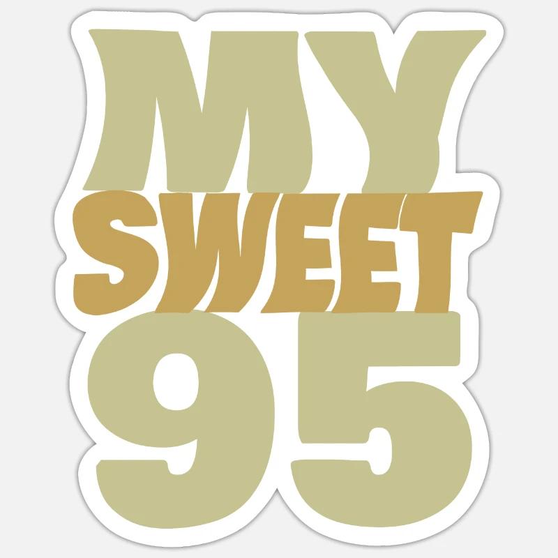 Sweet 95 - Sticker Größe S (10 x 10 cm) - Mattweiß