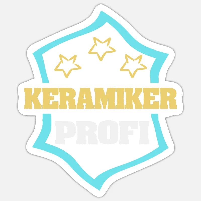 Beruf Keramiker - Sticker Größe S (10 x 10 cm) - Mattweiß