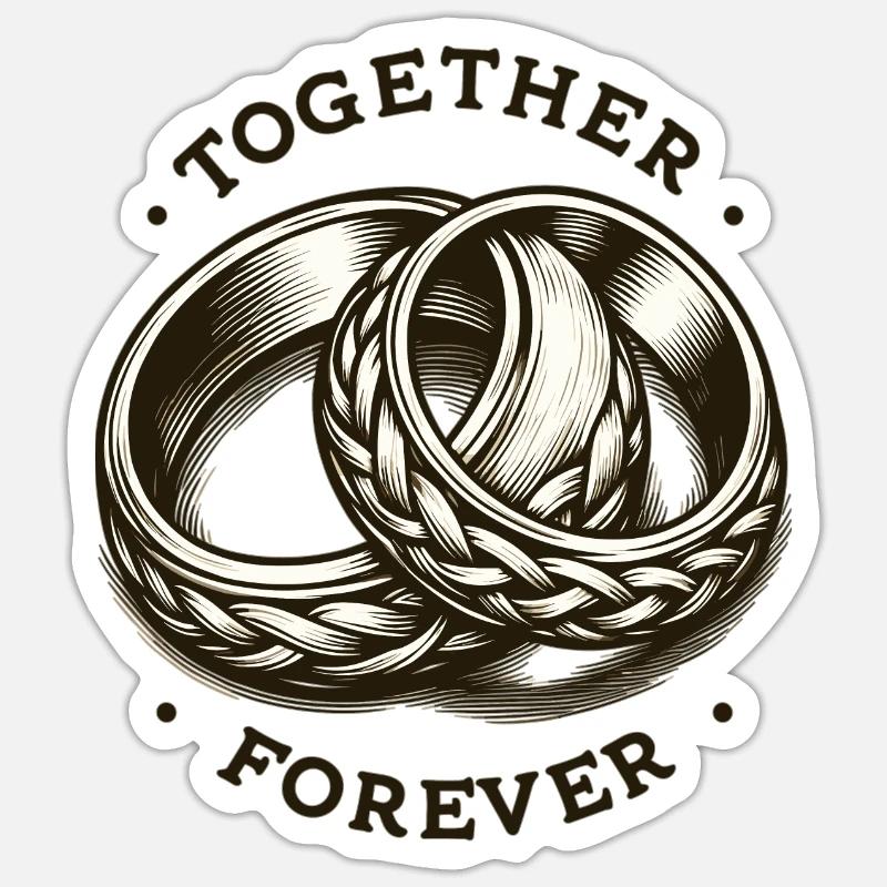 Alliances entrelacées - Sticker taille S (10 x 10 cm) - blanc mat