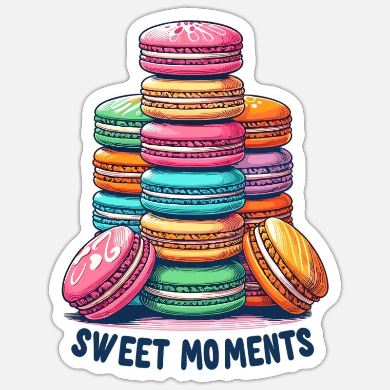 Stapel bunter Macarons Sticker Größe S (10 x 10 cm)