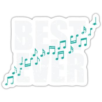 Meilleure tonalité de musique de tous les temps - Sticker taille S (10 x 10 cm) - blanc mat - Devant