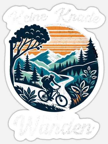 Mountainbike-Action Keine Gnade für die Wade - Sticker Größe S (10 x 10 cm) - Mattweiß