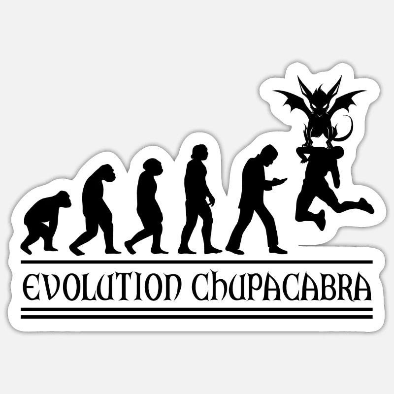 Cryptozoologistes Chupacabra Créatures Évolution - Sticker taille S (10 x 10 cm) - blanc mat