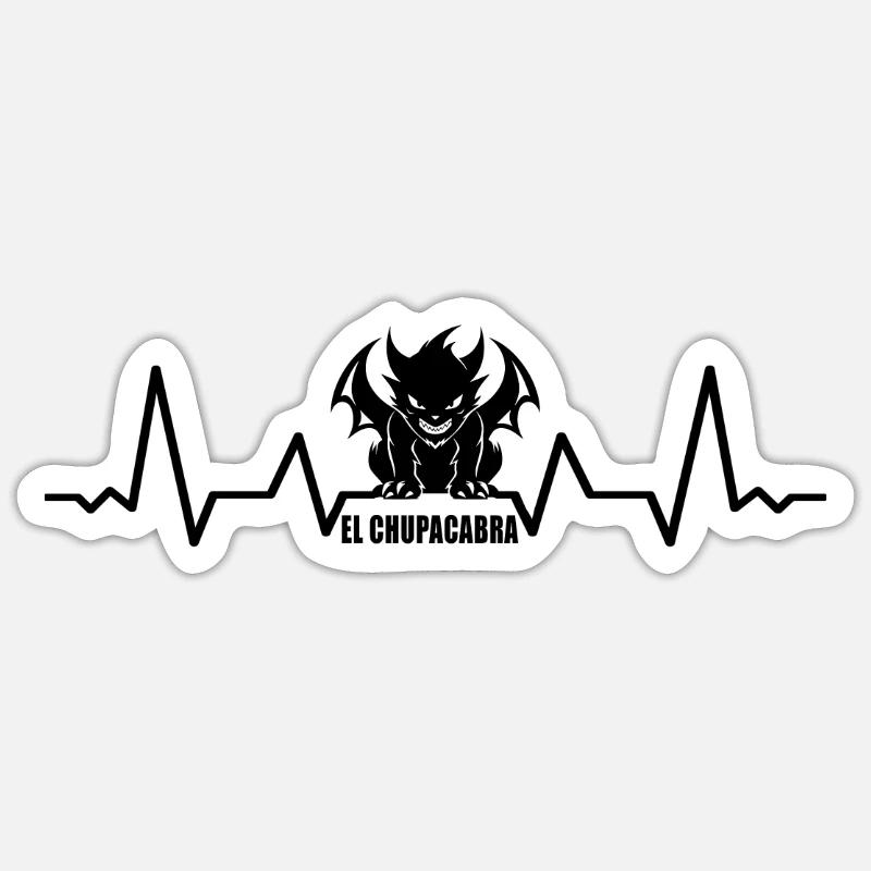 Cryptozoologists Chupacabra Creatures Heartbeat - Sticker size S (10 x 10 cm) - white matte