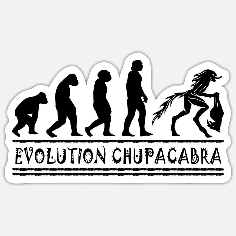 Kryptozoologen Chupacabra-Kreaturen Evolution - Sticker Größe S (10 x 10 cm) - Mattweiß
