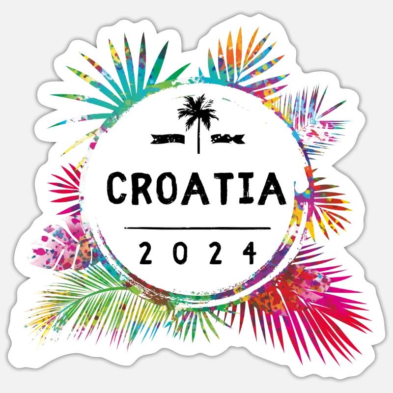 Croatia 2024 Bunt - Sticker Größe S (10 x 10 cm) - Mattweiß