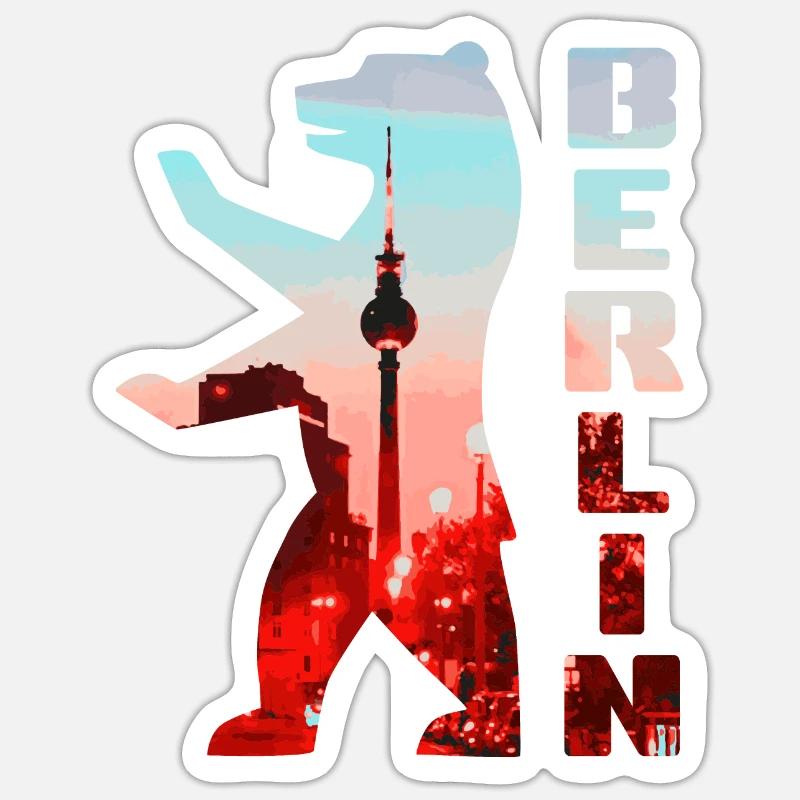 Berlin Bear - Sticker size S (10 x 10 cm) - white matte