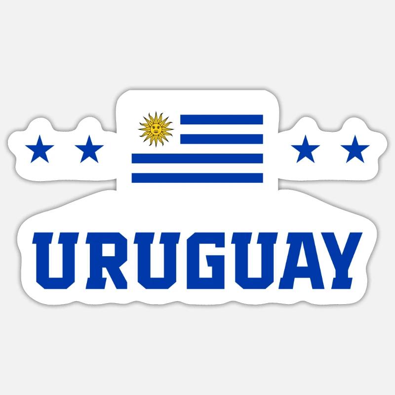Uruguay - Sticker taille S (10 x 10 cm) - blanc mat