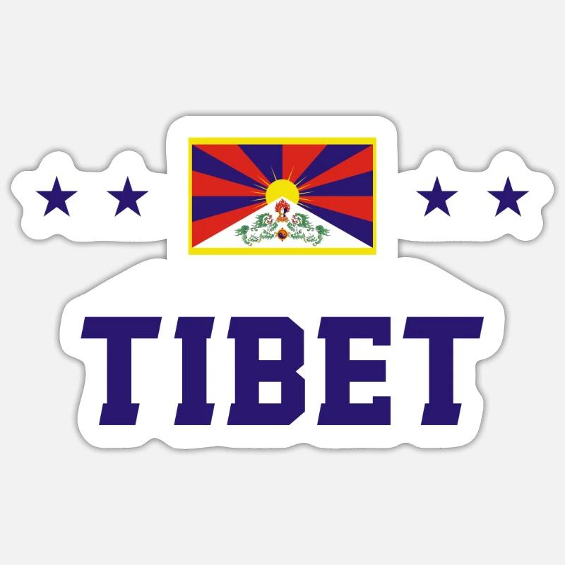 Tibet - Sticker taille S (10 x 10 cm) - blanc mat