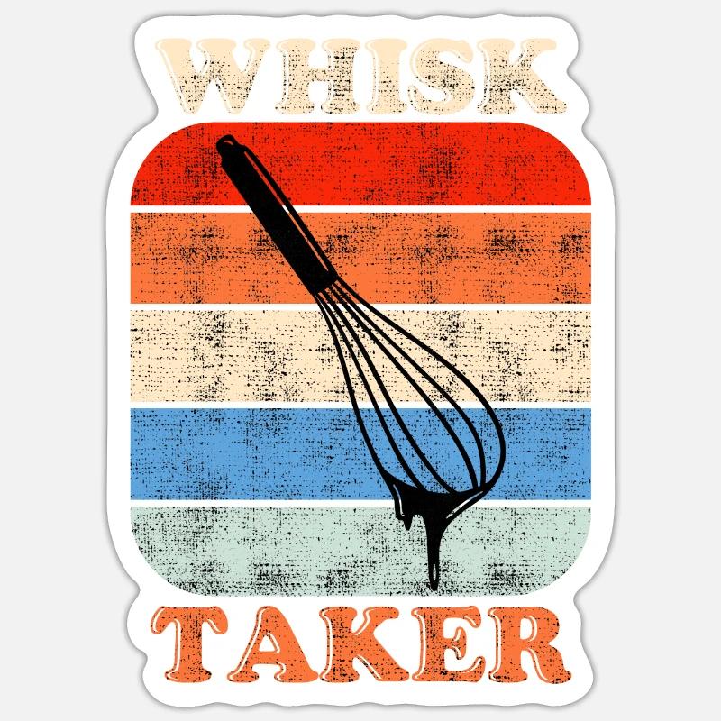 Backstube Whisk Taker Backliebhaber Backteig - Sticker Größe S (10 x 10 cm) - Mattweiß