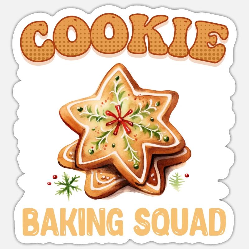 Cookie Baking Squad Weihnachtsplätzchen Bäcker Sticker Größe S (10 x 10 cm)