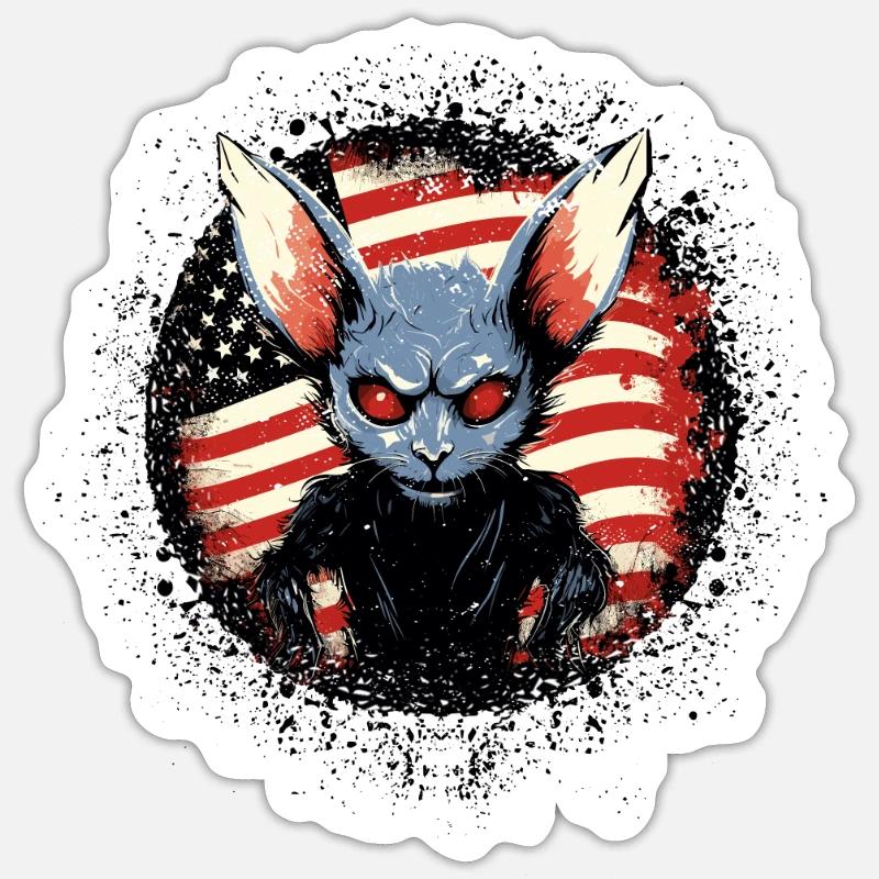 Cryptozoologistes Chupacabra Creatures États-Unis - Sticker taille S (10 x 10 cm) - blanc mat