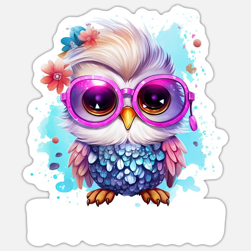 I'M OWLSOME Eule Eulen Lustig - Sticker Größe S (10 x 10 cm) - Mattweiß