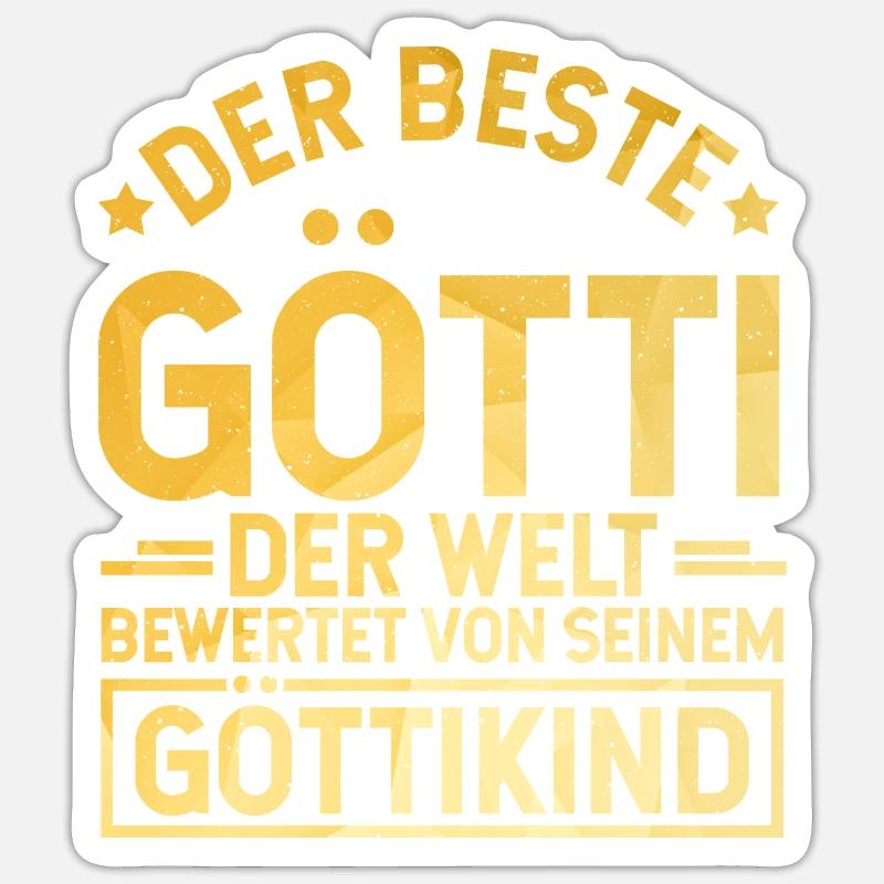 Bester Götti Geschenk - Sticker Größe S (10 x 10 cm) - Mattweiß