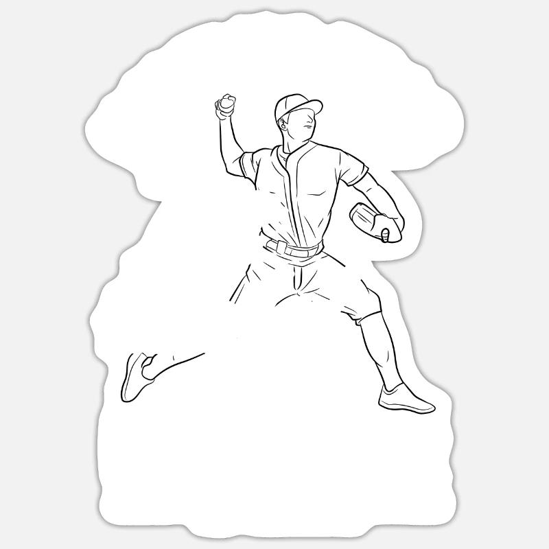 Drôle de baseball - Sticker taille S (10 x 10 cm) - blanc mat