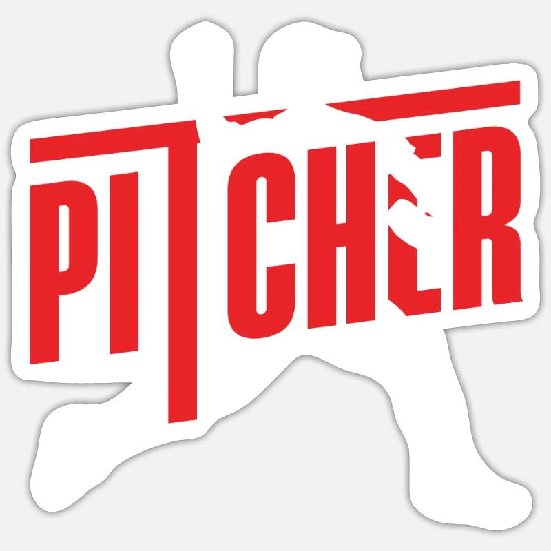 Drôle de baseball - Sticker taille S (10 x 10 cm) - blanc mat