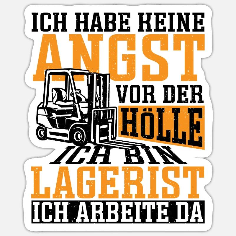 Gabelstapler Staplerfahrer Lustig Logistik Beruf - Sticker Größe S (10 x 10 cm) - Mattweiß