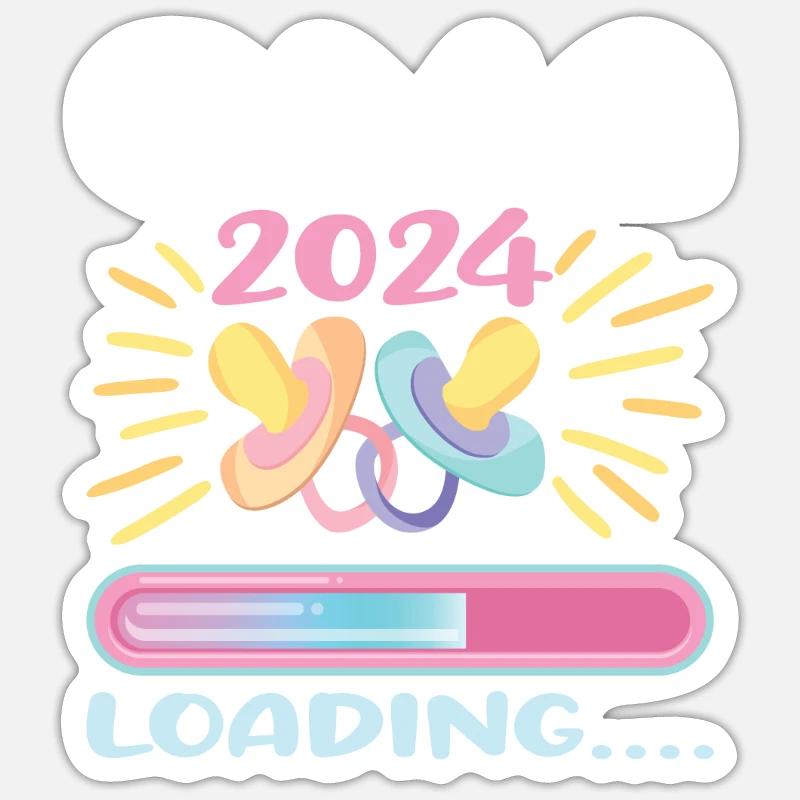 Oma 2024 werdende Oma 2024 Loading - Sticker Größe S (10 x 10 cm) - Mattweiß