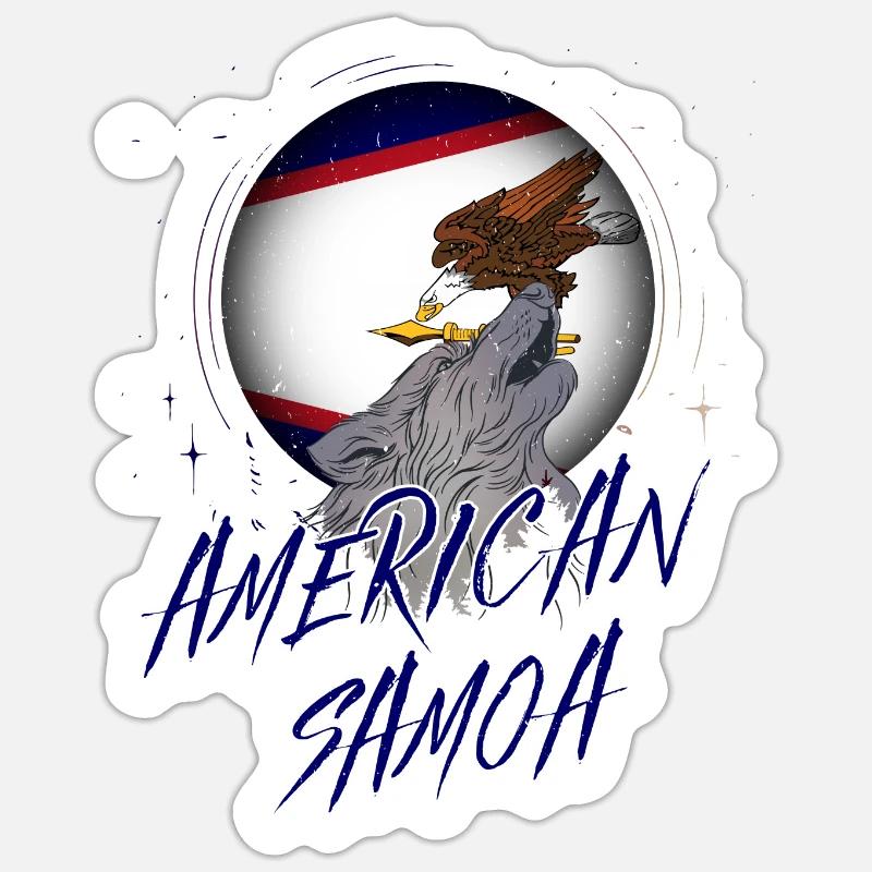 Samoa américaines - Sticker taille S (10 x 10 cm) - blanc mat