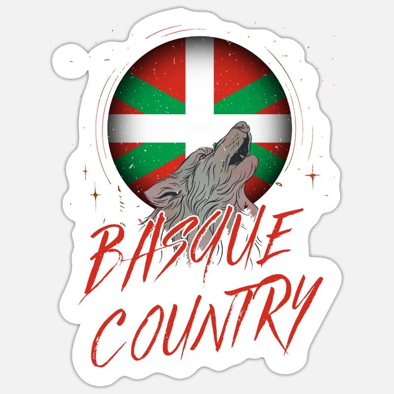 Pays Basque - Sticker taille S (10 x 10 cm) - blanc mat