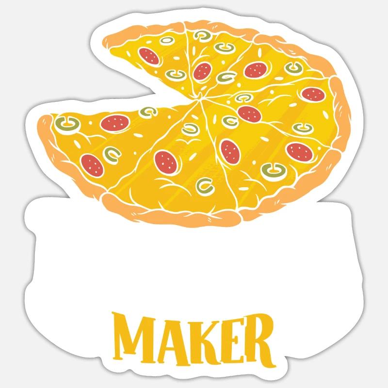 Pizzabäcker The Pizza Maker Backliebhaber - Sticker Größe S (10 x 10 cm) - Mattweiß