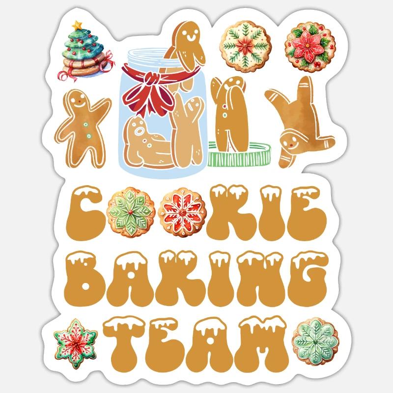 Équipe de cuisson de biscuits Noël Sticker taille S (10 x 10 cm)
