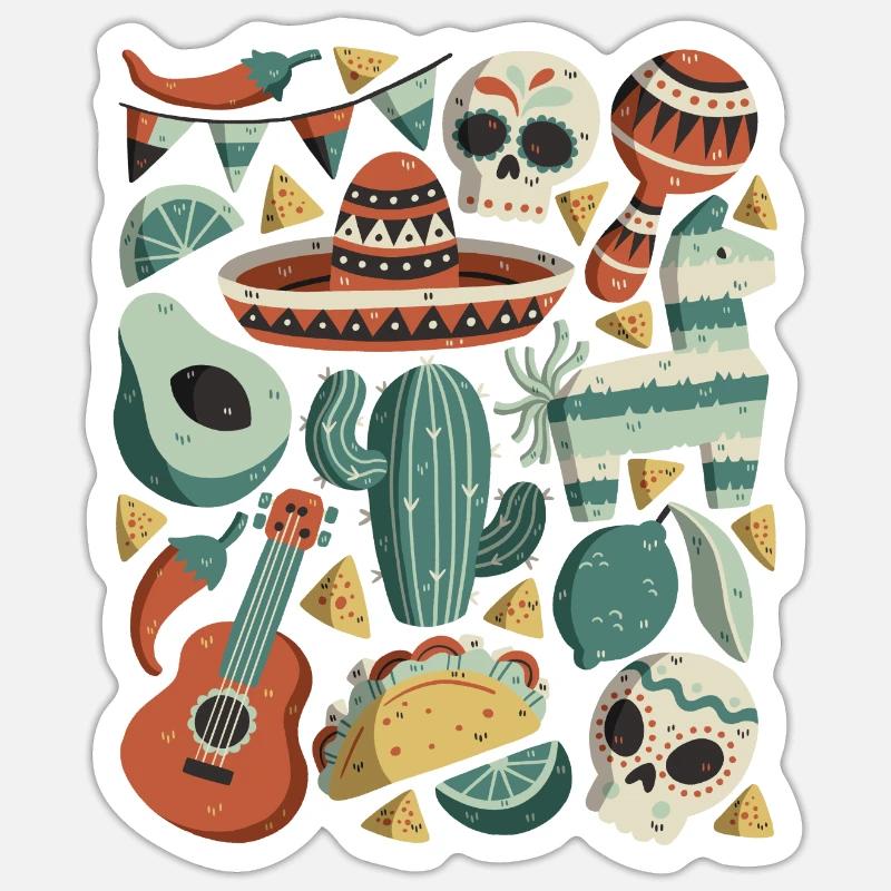 Cinco de Mayo - Sticker size S (10 x 10 cm) - white matte