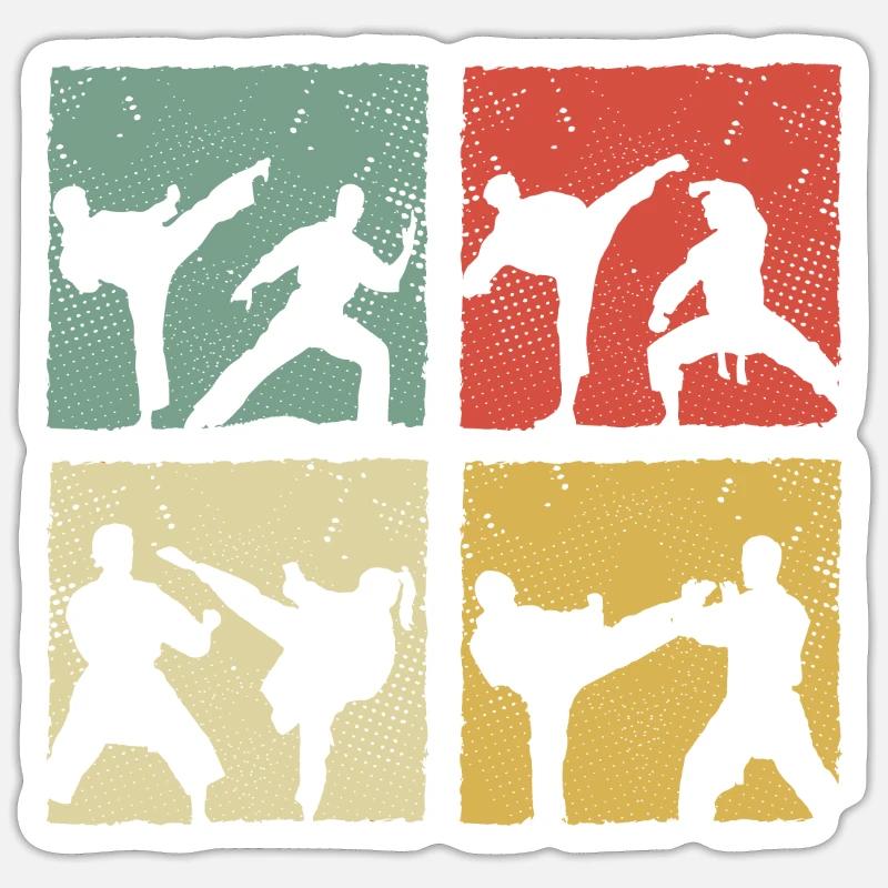 Karaté - Sticker taille S (10 x 10 cm) - blanc mat