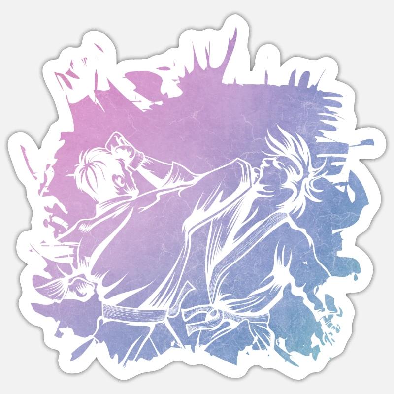 Karaté - Sticker taille S (10 x 10 cm) - blanc mat