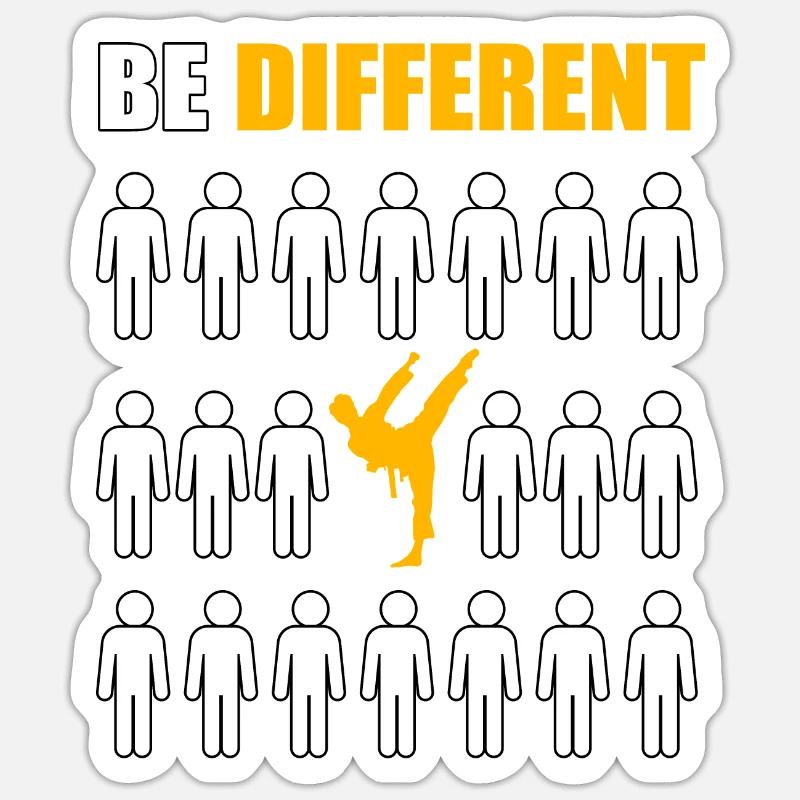Le karaté est différent - Sticker taille S (10 x 10 cm) - blanc mat