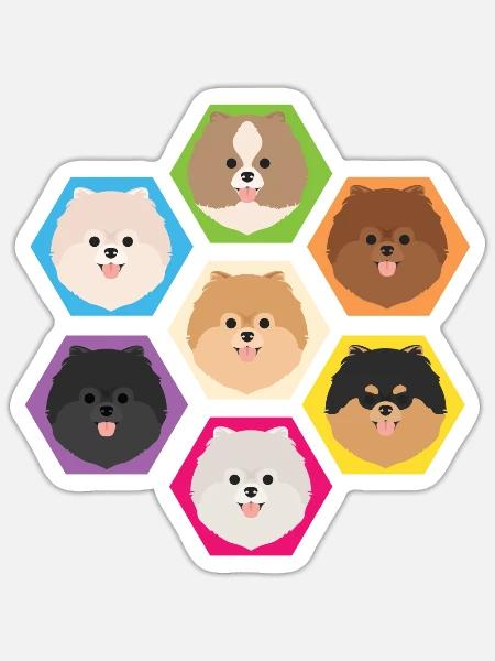 Süß Pomeranian Zwergspitz Hündchen - Sticker Größe S (10 x 10 cm) - Mattweiß